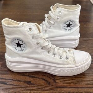 Chuck Taylor White platforms